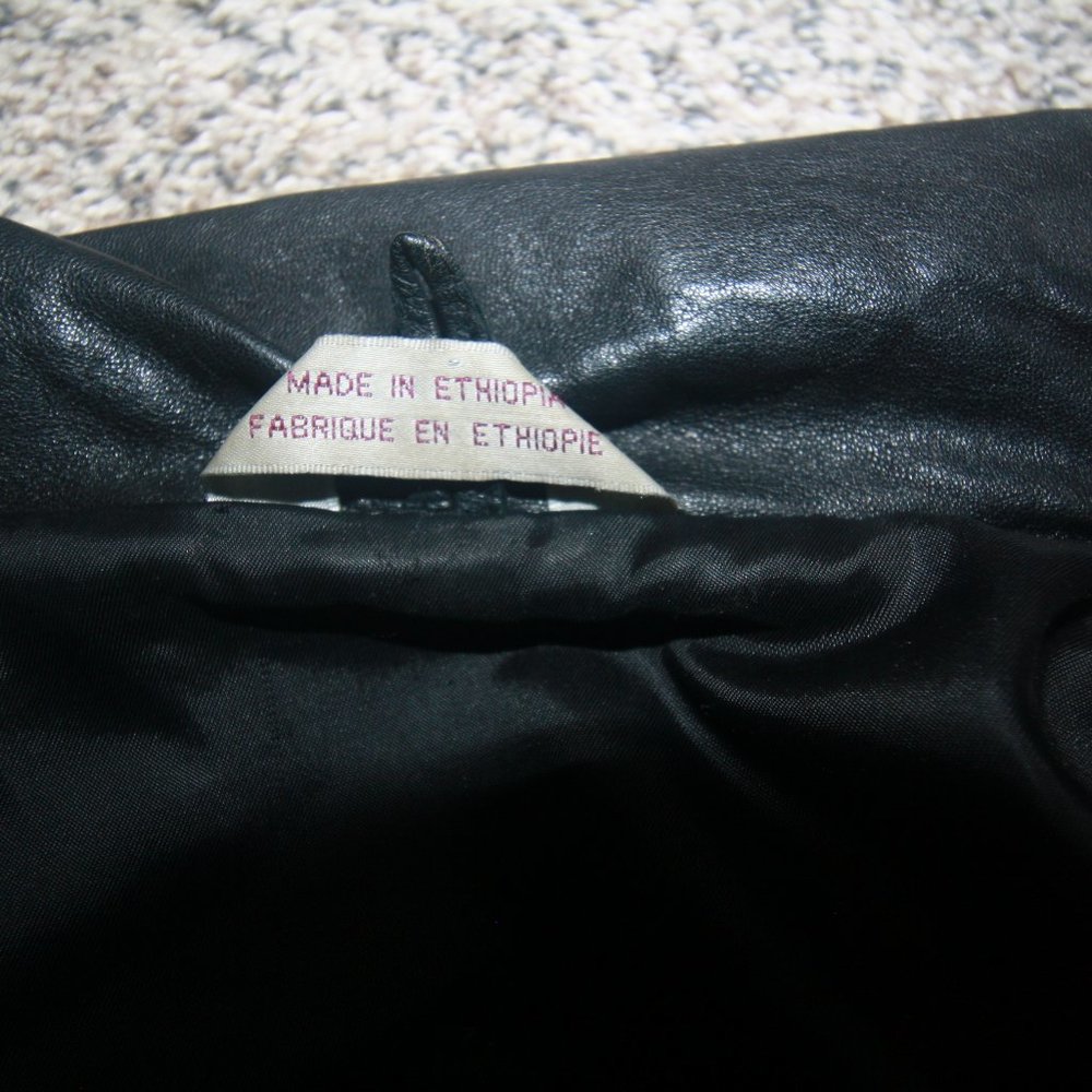 Genuine Elico Ethiopian Leather Women's Jacket Size XL Black - Picture 9 of 10
